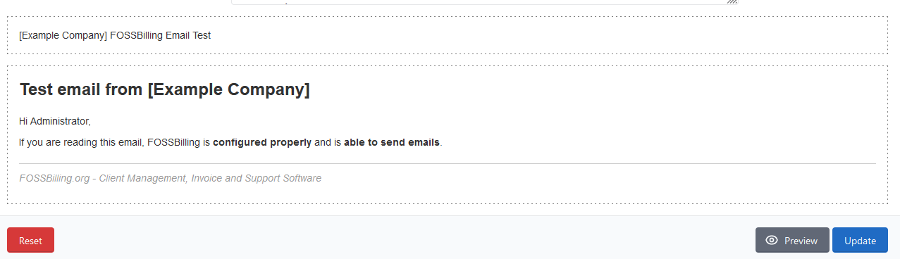 How the customized email template looks